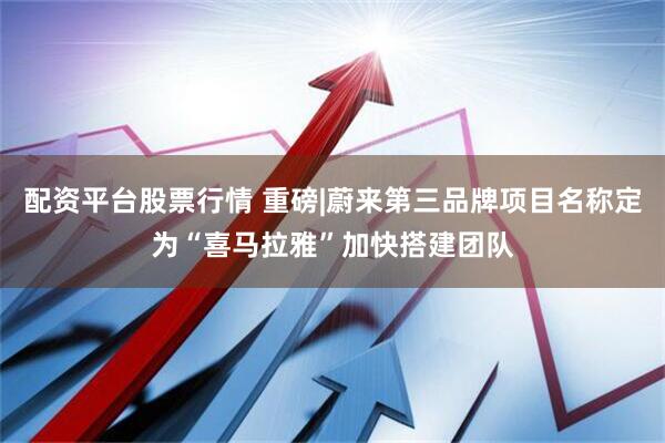 配资平台股票行情 重磅|蔚来第三品牌项目名称定为“喜马拉雅”加快搭建团队